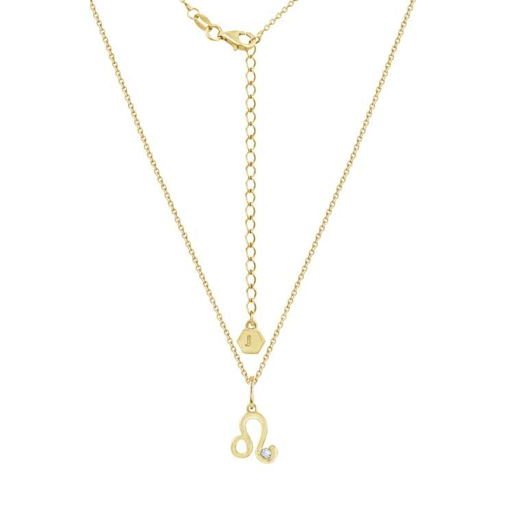 J'ADMIRE 14K Yellow Gold Over Sterling Silver Leo Zodiac Pendant Necklace