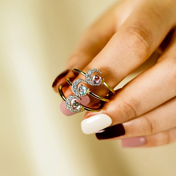 J'ADMIRE 14K Yellow Gold Over Sterling Silver Sun Ring