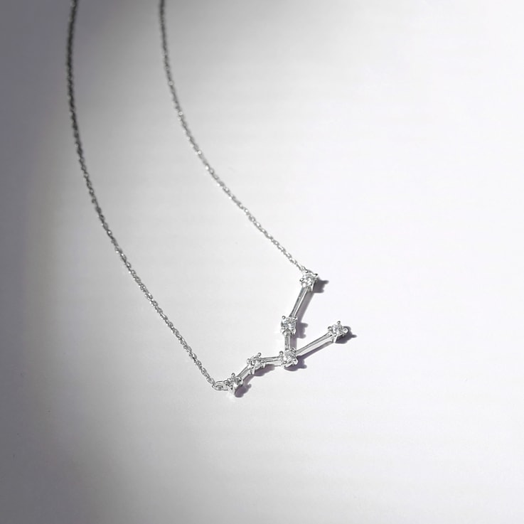 J'ADMIRE Taurus Zodiac Constellation 14K Yellow Gold Over Sterling
Silver Pendant Necklace