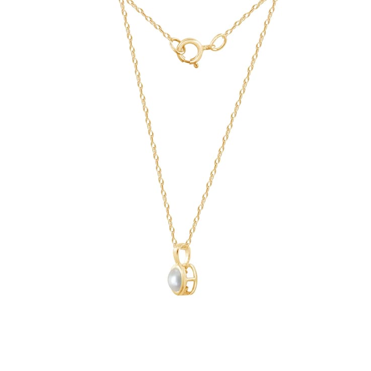 LUXGEM 10K Solid Gold Solitaire June Birthstone Necklace for Women