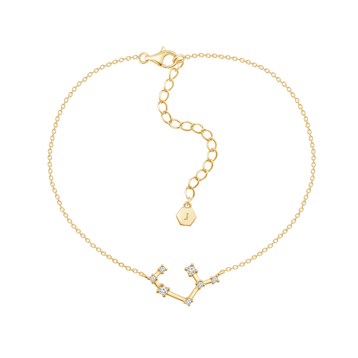 J'ADMIRE 14K Gold Over Sterling Silver Zodiac Anklet for Women