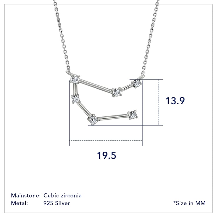 J'ADMIRE Gemini Zodiac Constellation Platinum 950 Over Sterling Silver
Pendant Necklace