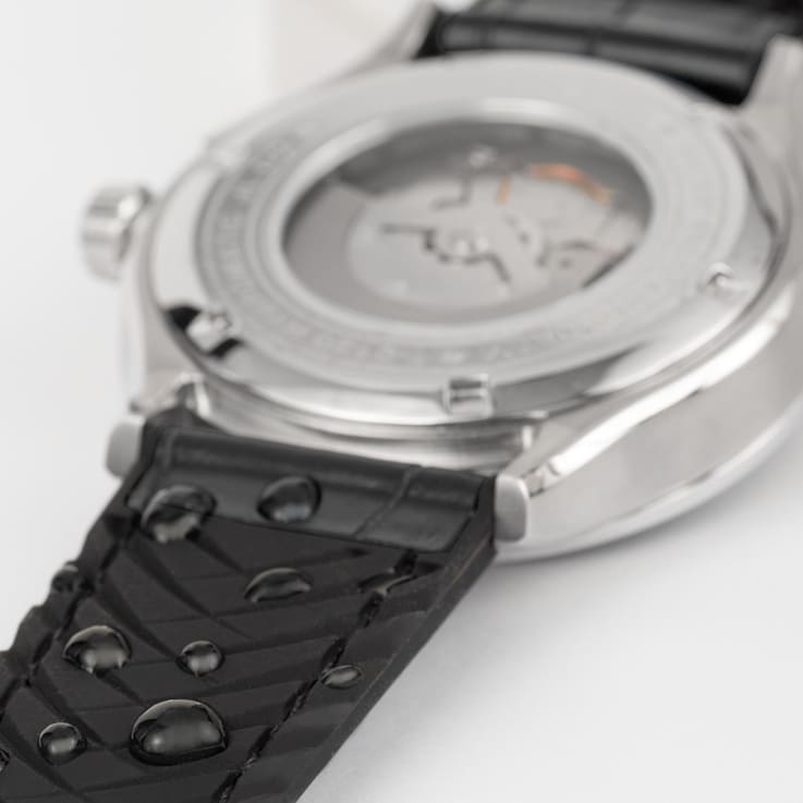 JACQUES LEMANS Hybromatic Men's Watch with Silicone/Leather Strap and
Solid Stainless Steel 1-2130