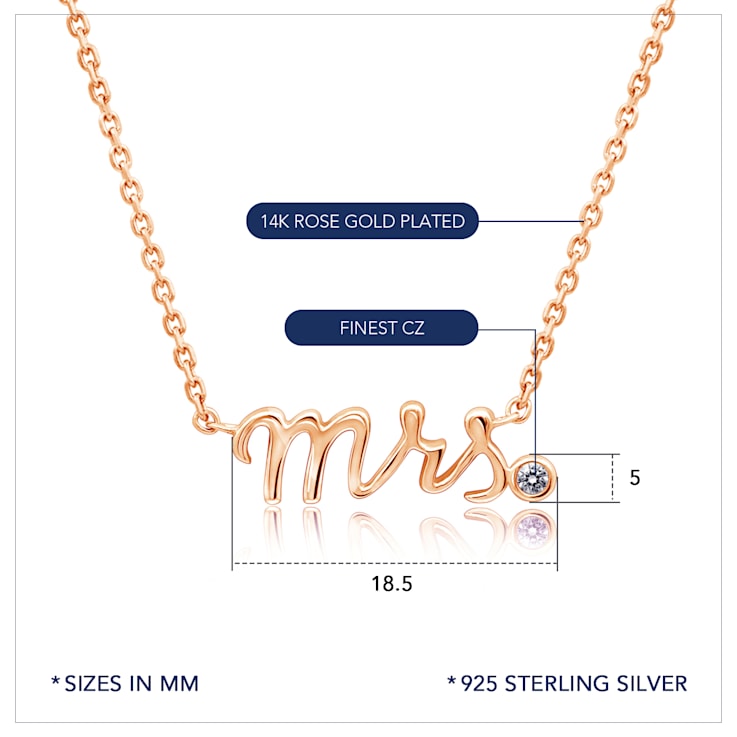 Mrs necklace rose gold shop