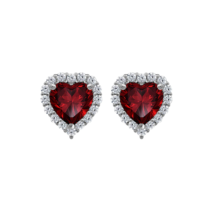 J'ADMIRE Heart Shaped Birthstone Stud Earrings
