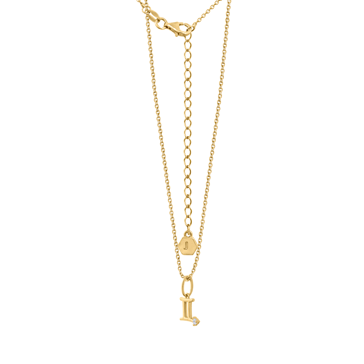 J'ADMIRE 14K Yellow Gold Over Sterling Silver Gemini Zodiac Pendant Necklace