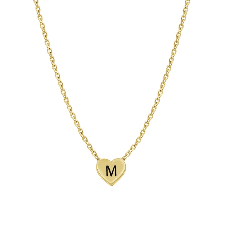 14K Gold Initial Pendant 14K White Gold