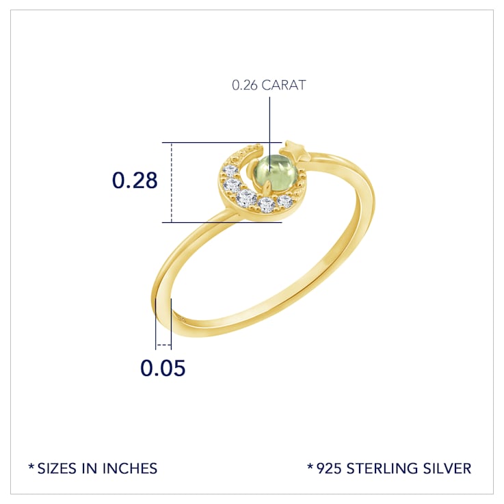 J'ADMIRE 14K Yellow Gold Over Sterling Silver Jupiter Ring