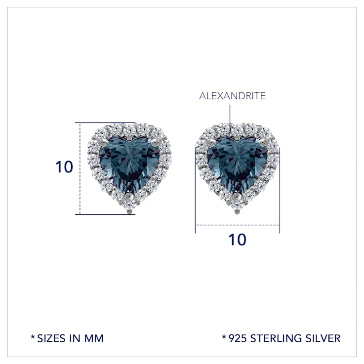J'ADMIRE Heart Shaped Birthstone Stud Earrings