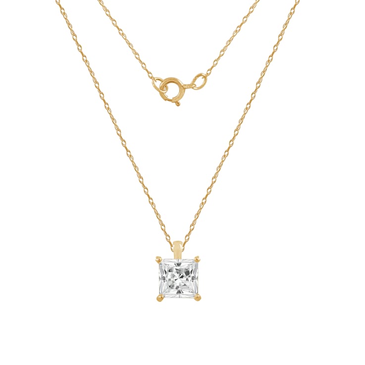 定期入れの 14K LUXGEM Yellow 2 | Necklace Pendant Cut Princess Gold アクセサリー