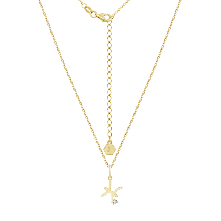J'ADMIRE 14K Yellow Gold Over Sterling Silver Pisces Zodiac Pendant Necklace