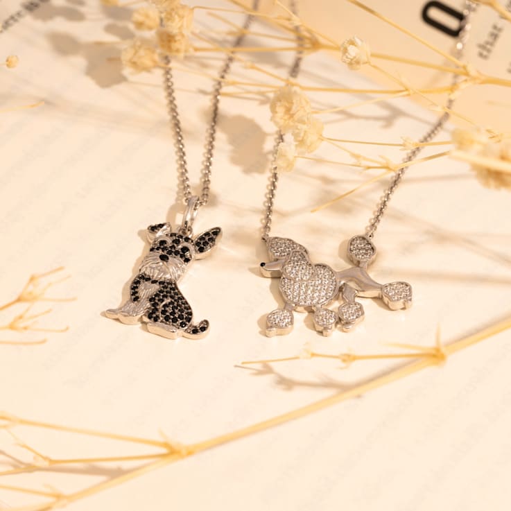 Poodle top pendant necklace