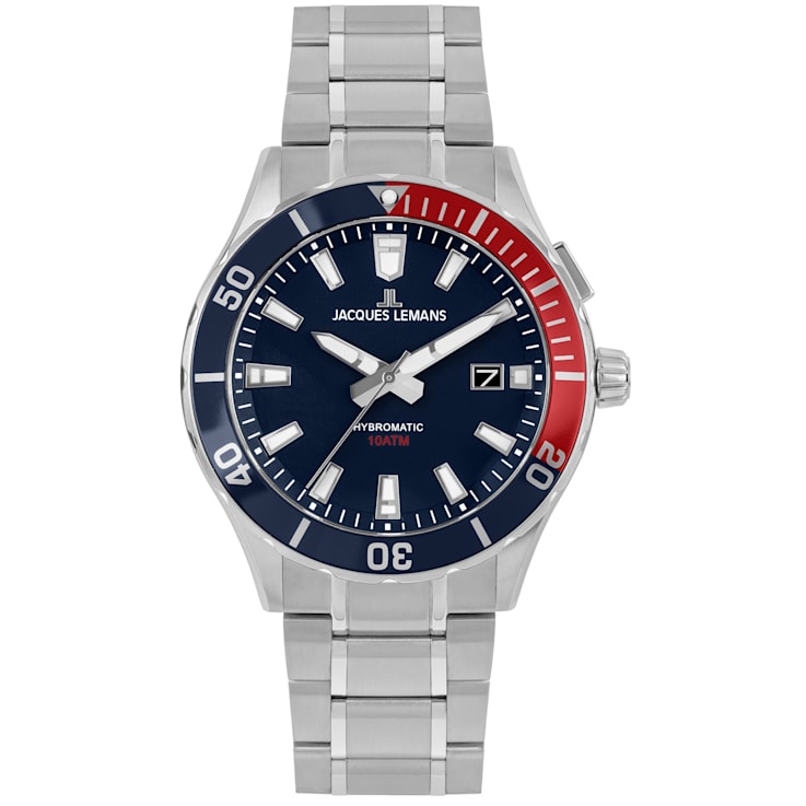 JACQUES LEMANS Hybromatic Men's Watch with Solid Stainless Steel Strap 1-2131
