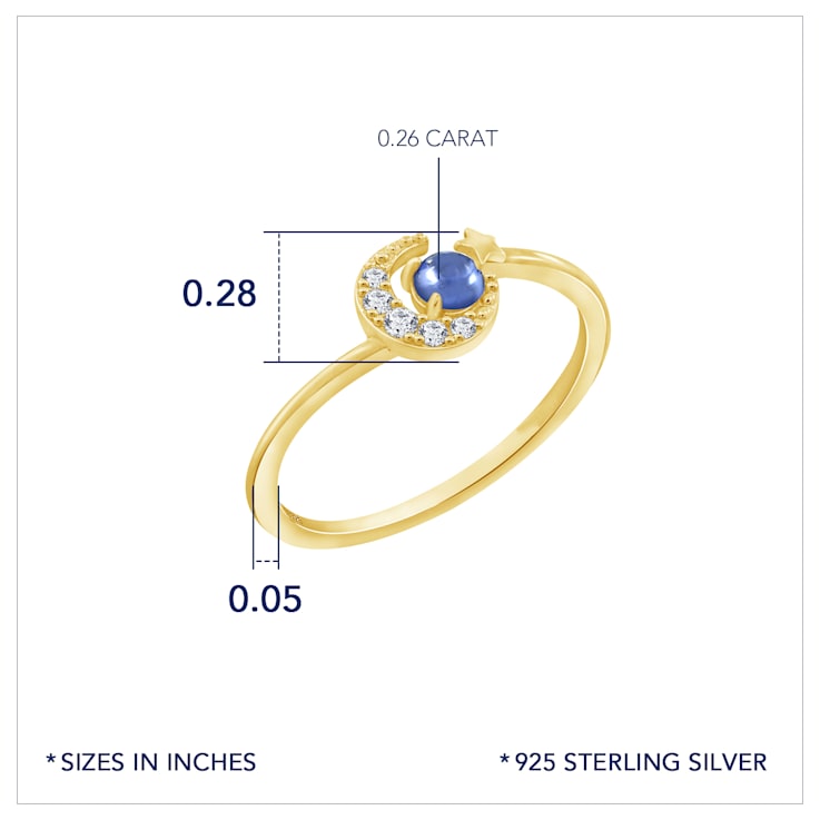 J'ADMIRE 14K Yellow Gold Over Sterling Silver Uranus Ring