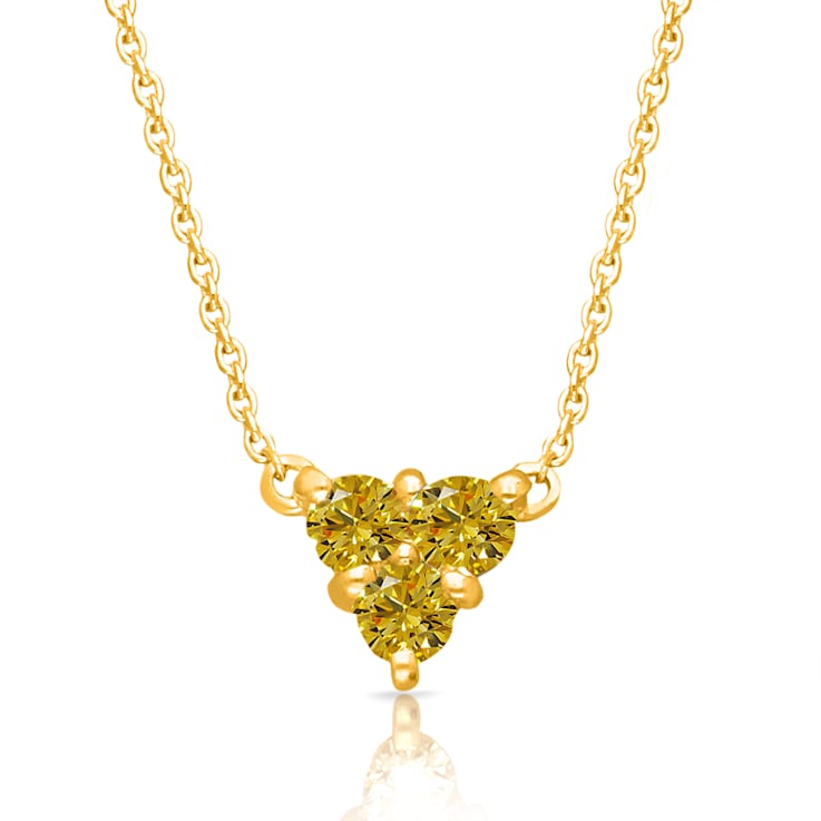 KALLATI Yellow Gold "Sunset" 0.25ctw Natural Yellow Diamond Necklace