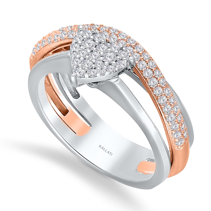 KALLATI 14K Two-Tone Gold "Eternal" 0.50ct Heart Diamond Ring