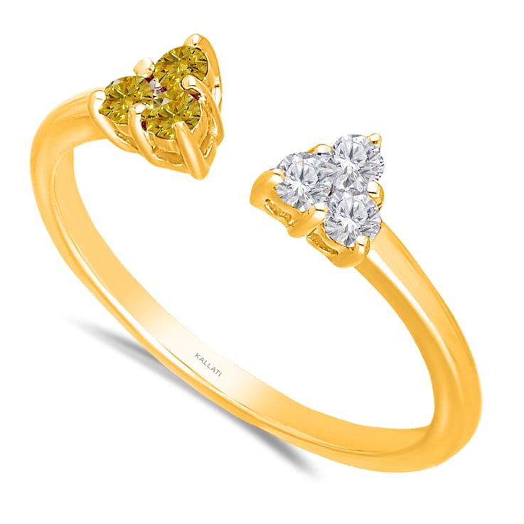 KALLATI Yellow Gold "Sunset" 0.25 ct White & Natural
Yellow Diamond Ring