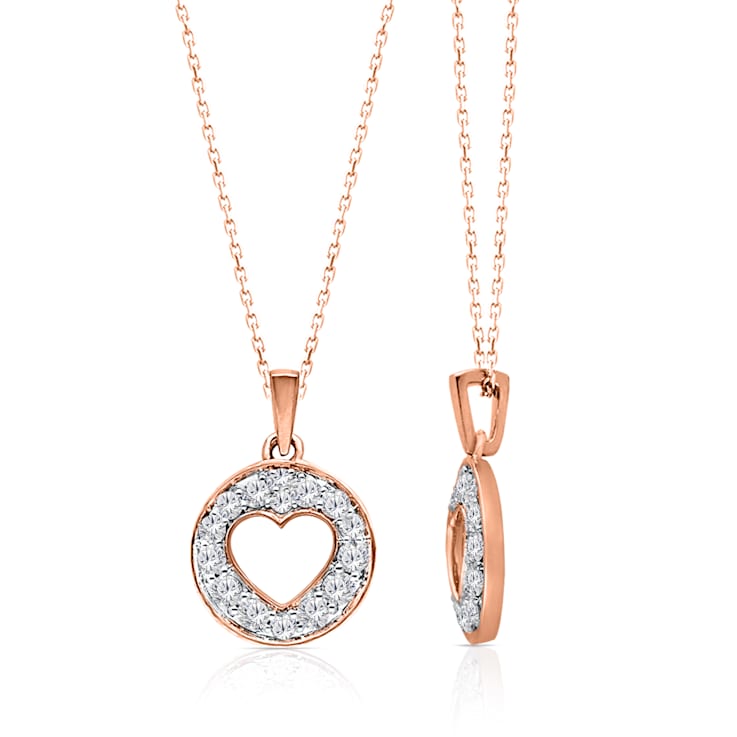 KALLATI Rose Gold "Eternal" 0.45ct Heart Diamond Necklace