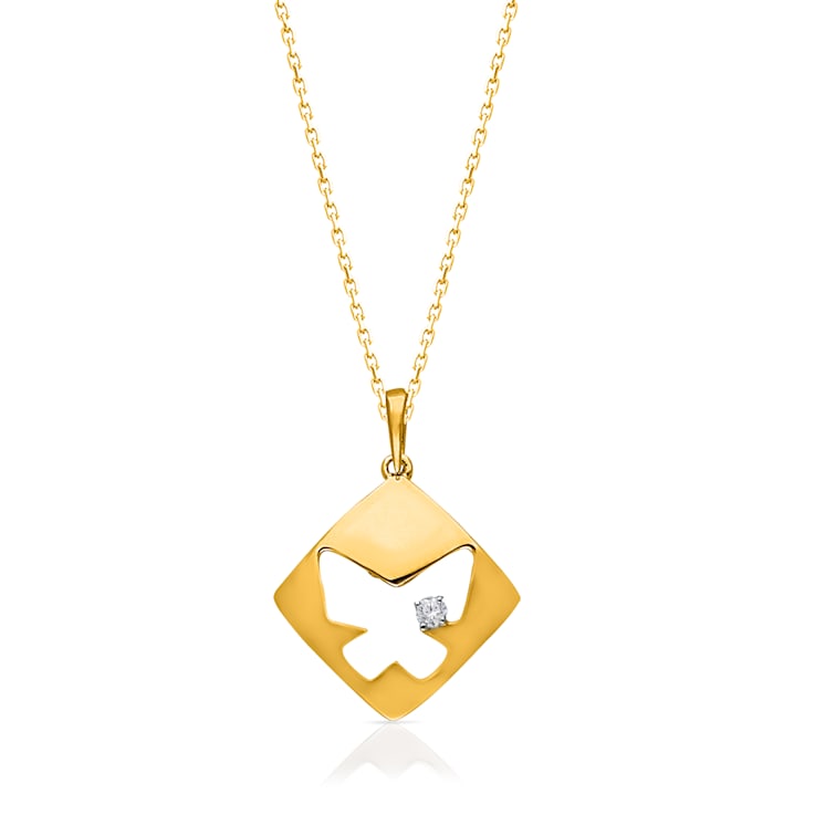 KALLATI Yellow Gold "Eternal" 0.05ct Diamond Necklace