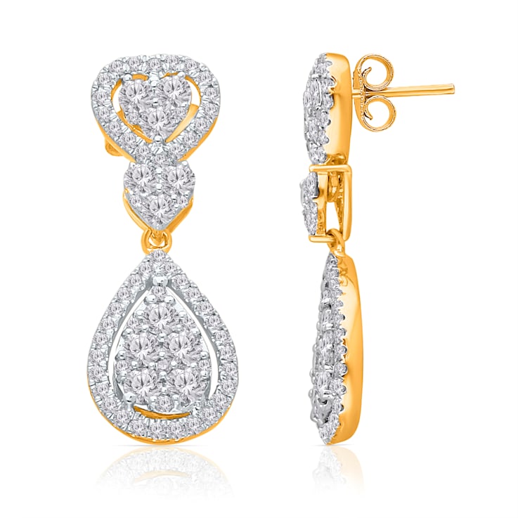 KALLATI 14K Yellow Gold "Eternal" 1.25ct Diamond Earrings