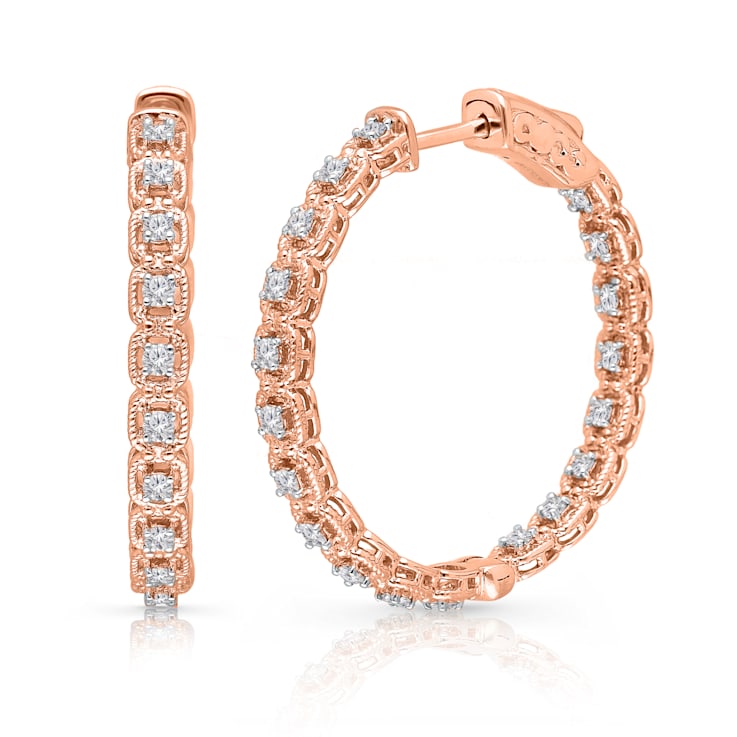 KALLATI Rose Gold "Eternal" 0.65ctw Diamond Earrings