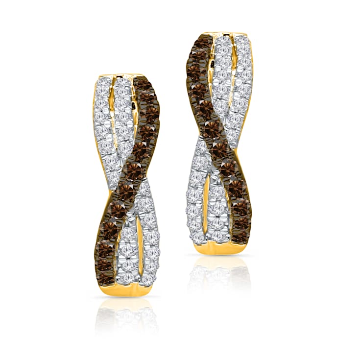 KALLATI 14K Yellow Gold "Sunset" 0.45ctw White & Natural
Yellow Diamond Earrings