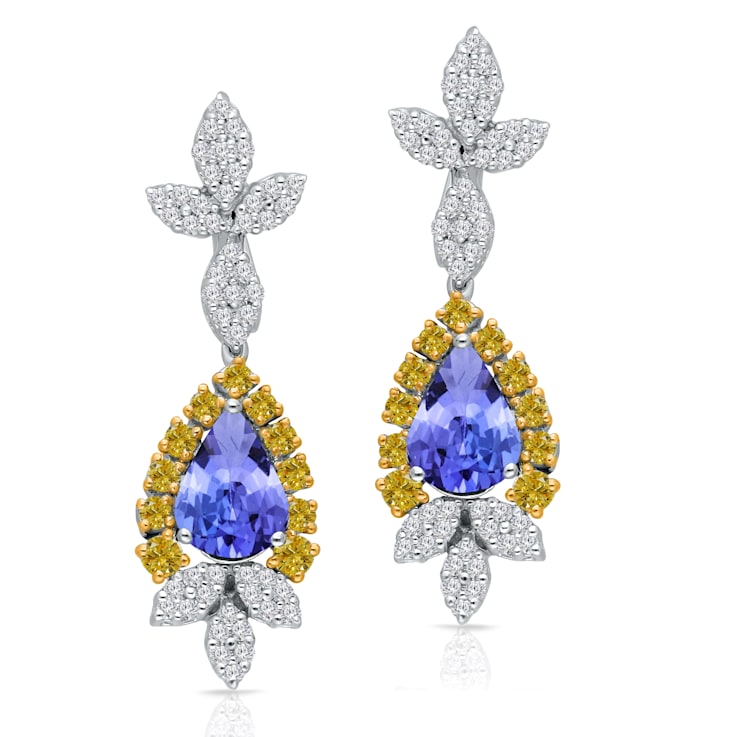 KALLATI White Gold "Renaissance" 3.00ctw Tanzanite Earrings