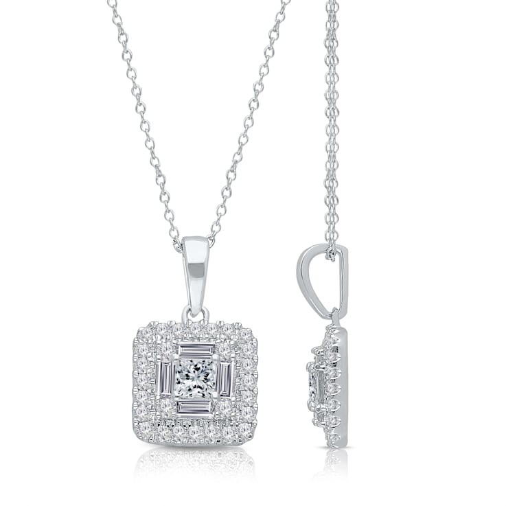 KALLATI White Gold "Princesse Royale" 0.60ct Princess White
Diamond Pendant