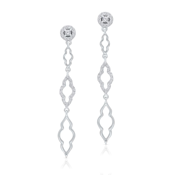 KALLATI 14K White Gold "Eternal" 0.45ct Diamond Hanging Earrings