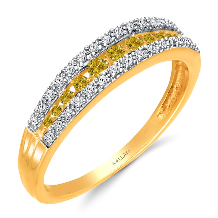 KALLATI Yellow gold "Sunset" 0.30ct White & Natural Yellow
Diamond Ring