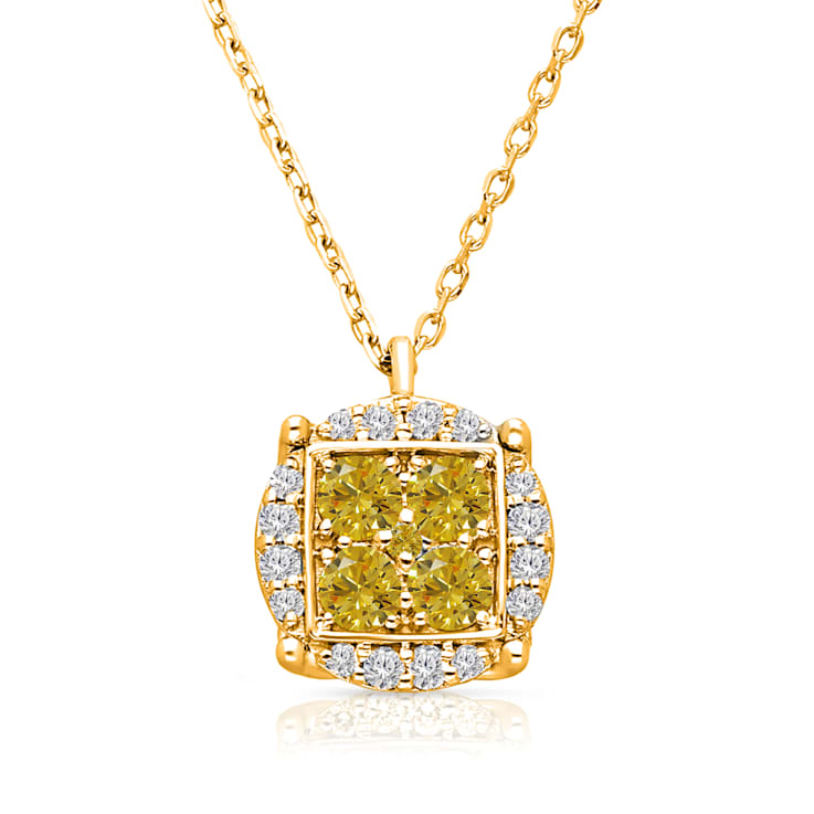 KALLATI Yellow Gold "Sunset" 0.60ct White & Natural Yellow
Diamond Necklace