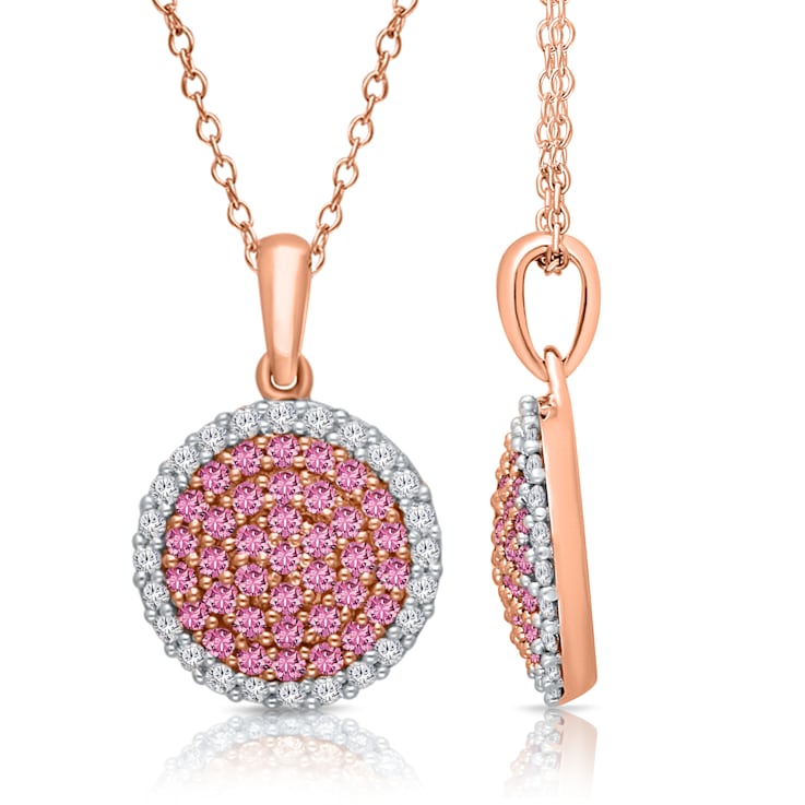 KALLATI Rose Gold "Heirloom" 0.50ctw Pink Sapphire and Diamond Pendant