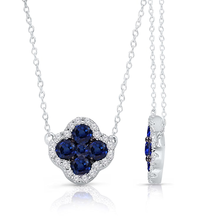 KALLATI White Gold "Heirloom" 0.80ctw Sapphire and Diamond Necklace