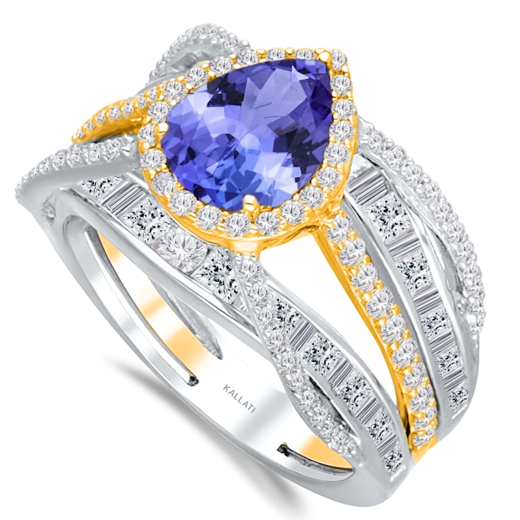 KALLATI Two-Tone Gold 3.15 ctw Tanzanite and Diamond Ring