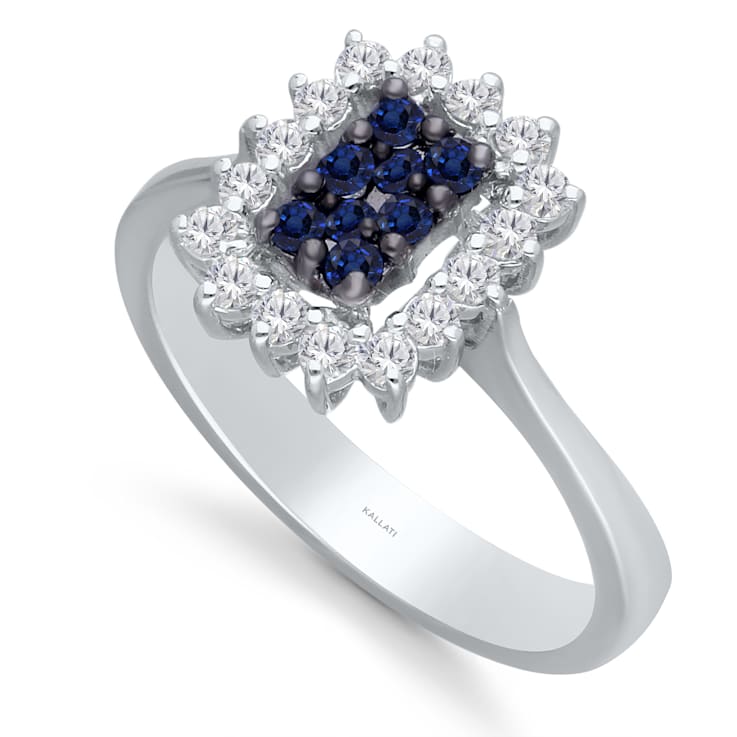 KALLATI White Gold 0.45 ctw Sapphire and Diamond Ring