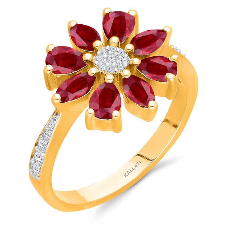 KALLATI Two-Tone Gold 2.15 ctw Ruby and Diamond Ring