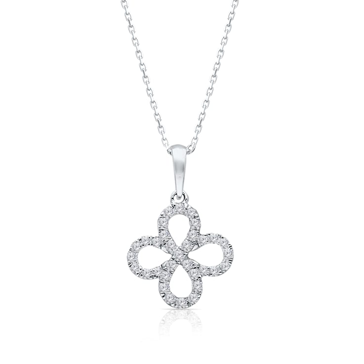 KALLATI 14K White Gold "Eternal" 0.20ct Diamond Pendant
