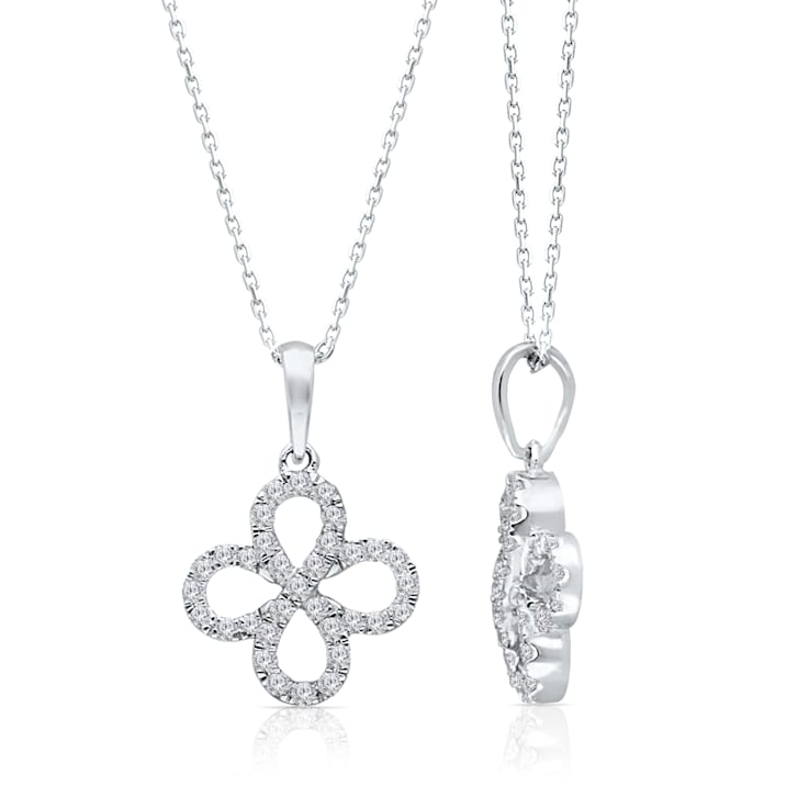 KALLATI 14K White Gold "Eternal" 0.20ct Diamond Pendant
