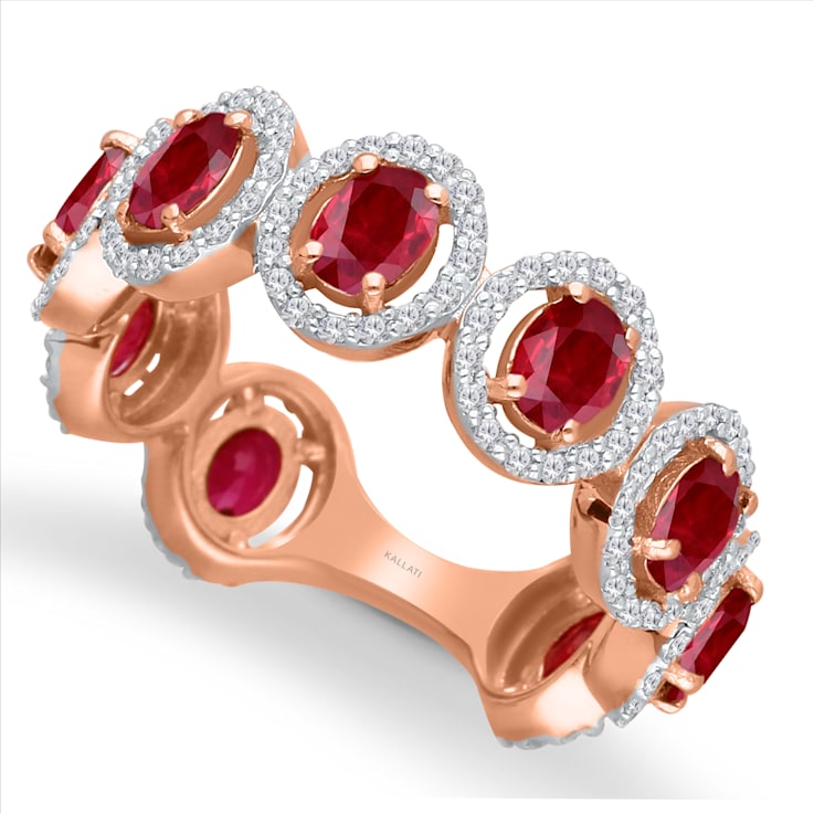 KALLATI Rose Gold 1.25 ctw Ruby and Diamond Ring