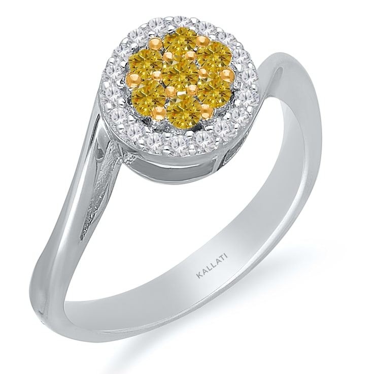 KALLATI Yellow Gold "Sunset" 0.30 ct White & Natural
Yellow Diamond Ring