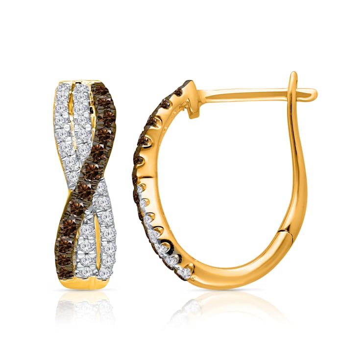 KALLATI 14K Yellow Gold "Sunset" 0.45ctw White & Natural
Yellow Diamond Earrings