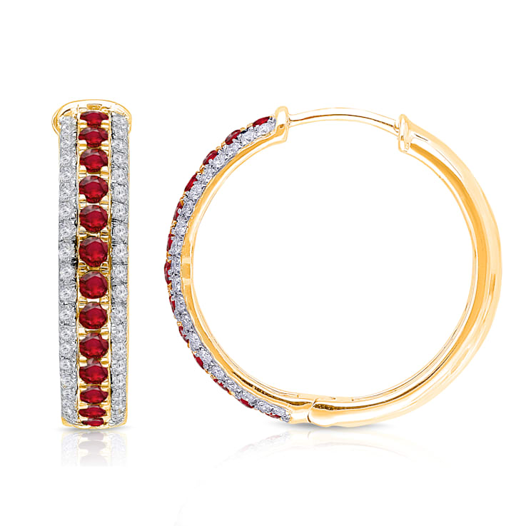 KALLATI 14k Yellow Gold "Heirloom" 1.30ctw Ruby Earrings