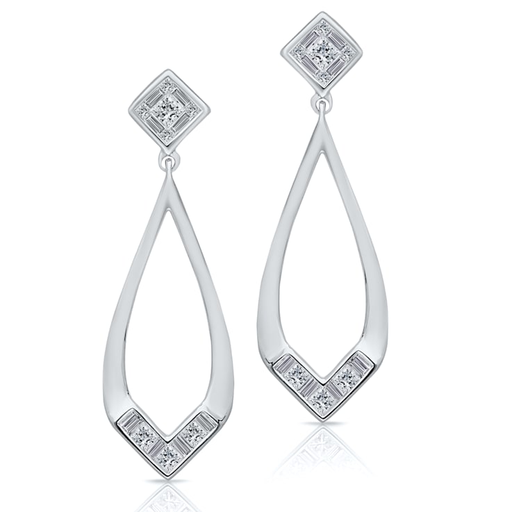 White Gold 3-Prong Natural Diamond Earrings (1.25 ctw.)