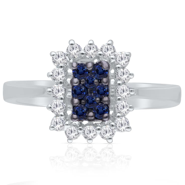 KALLATI White Gold 0.45 ctw Sapphire and Diamond Ring