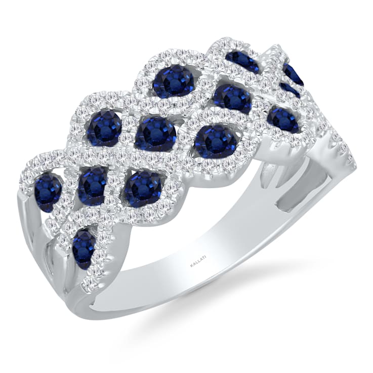 KALLATI White Gold "Heirloom" 1.75ctw Sapphire & Diamond Ring