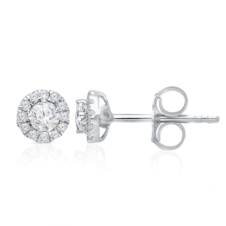KALLATI White Gold "Eternal" 0.35ct Round Diamond Earrings
