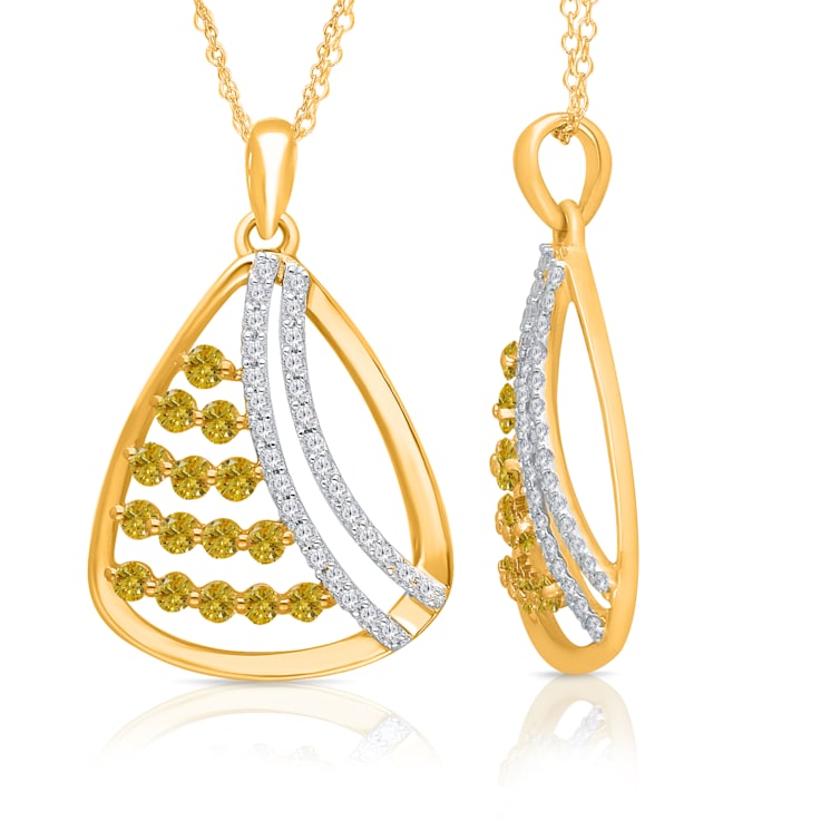 KALLATI Yellow Gold "Sunset" 0.70ct White & Natural Yellow
Diamond Pendant