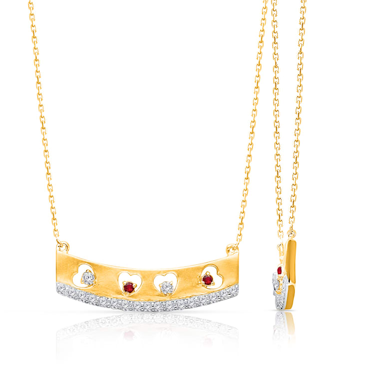 KALLATI Yellow Gold "Eternal" 0.20 ct Ruby Necklace