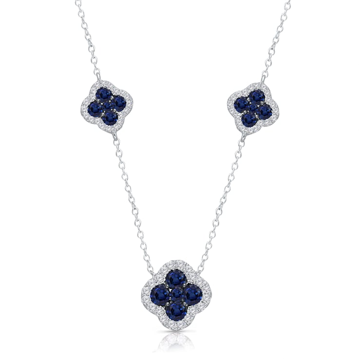 KALLATI White Gold "Heirloom" 1.85ctw Sapphire and Diamond Necklace