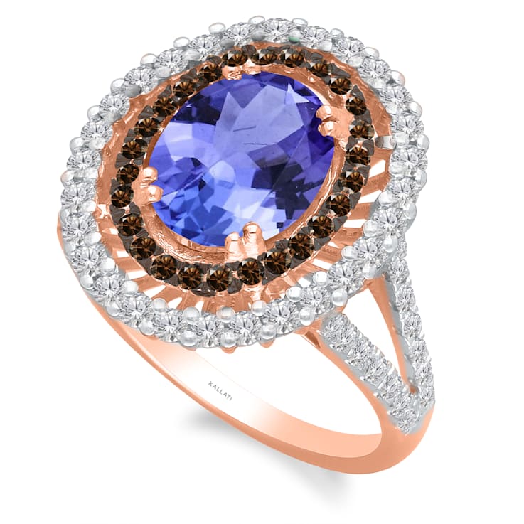 KALLATI Rose Gold "Renaissance" 5.25 Tanzanite & Diamond Ring